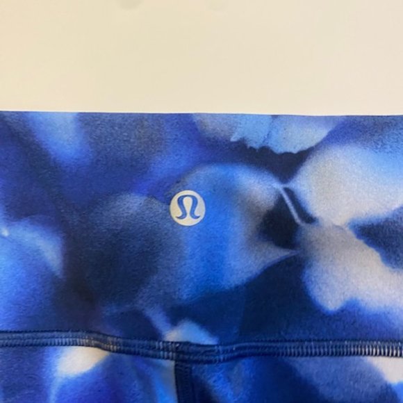 Lululemon Wunder Under Blue Print Leggings Womens Size 6 - Picture 3 of 4